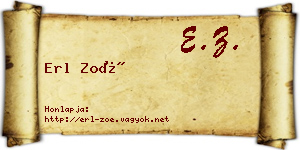 Erl Zoé névjegykártya